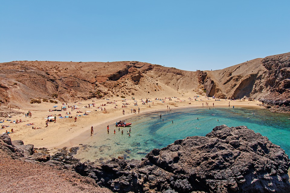 Eén van de mooiste stranden op Lanzarote; Playa del Papagayo